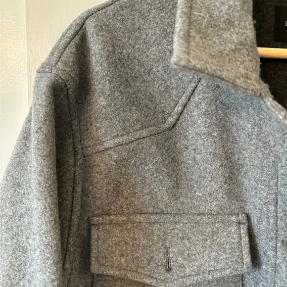 Love Tree Oversized Charcoal Gray Shacket size L Fall Winter Comfy Warm Cozy - Picture 6 of 8